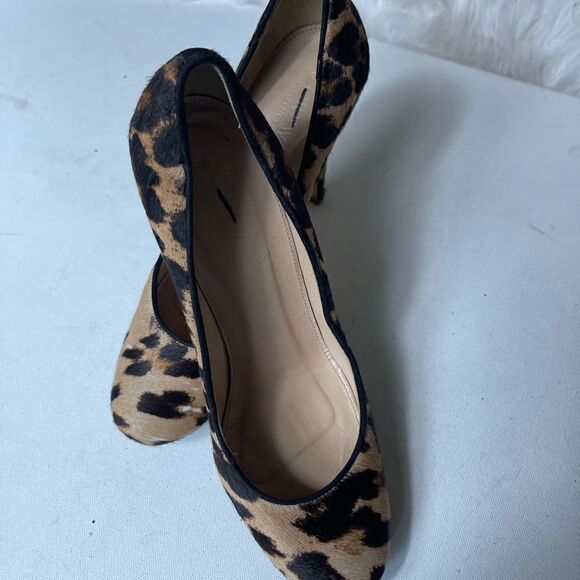 JCrew collection leopard print calf hair heels SZ8 - Picture 4 of 12
